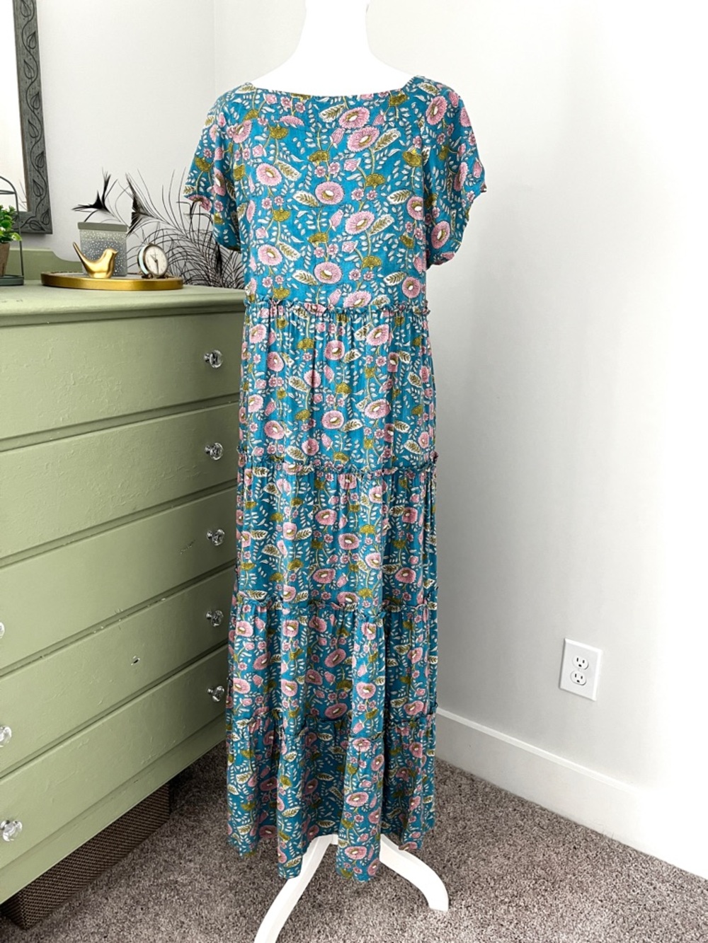 Natural Life Berkley Dress - Blue Floral Vines (Small) - Picture 2 of 5